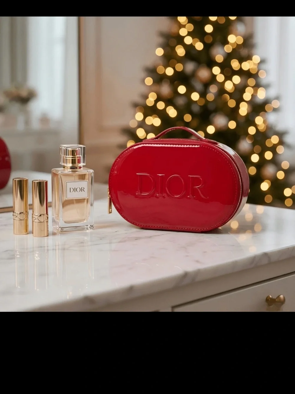 Dior Red Patent Oval Cosmetic Casem VIP GWP